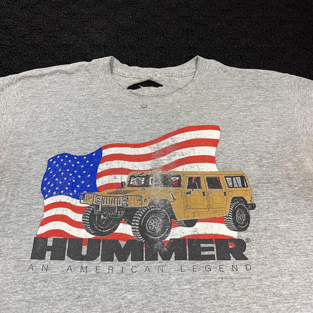Vintage Hummer Shirt Mens Large American Legend SUV Truck Graphic 90s Distressed
